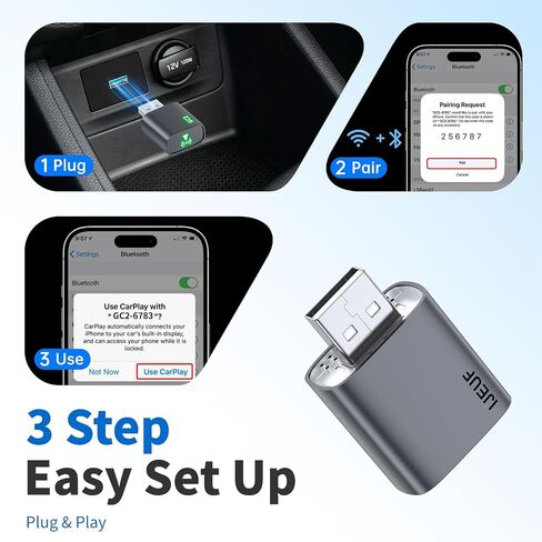 Wireless CarPlay Adapter for iPhone,Easily Upgrade Wired to Wireless CarPlay,Super Compact, No Lag, Stable Connection CarPlay Dongle for iPhone iOS 10+ and Car from 2018+,Type C in Saudi Arabia