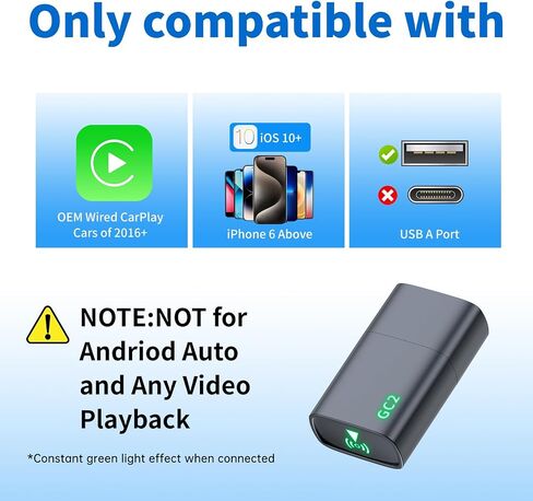Wireless CarPlay Adapter for iPhone,Easily Upgrade Wired to Wireless CarPlay,Super Compact, No Lag, Stable Connection CarPlay Dongle for iPhone iOS 10+ and Car from 2018+,Type C in Saudi Arabia