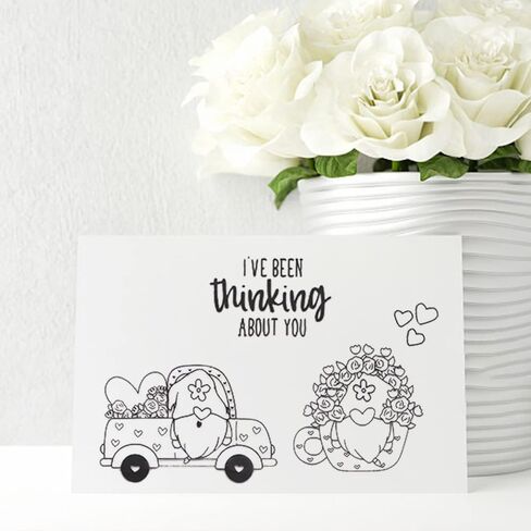 Hying Valentines Day Gnome Words Clear Stamps for Card Making, Valentine Heart Love Dwarf Transparent Rubber Stamps for Bullet Journal DIY Scrapbook Decoration Handmade Crafts Notebook in Saudi Arabia