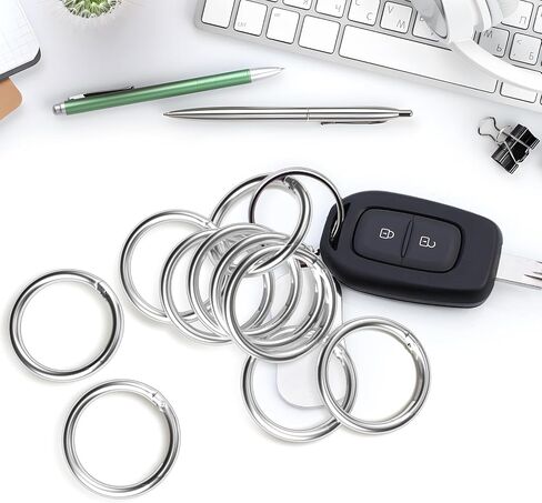10 Pcs Metal Spring Round Carabiner Inner Diameter 1 Inch O Rings Clip Spring Ring for Keychains, Purse, Bag, Handbag in Saudi Arabia