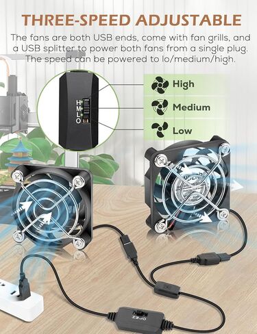 40mm x 10mm Mini USB DC 5V Brushless Case Cooling Fan High Speed for 3D Printer Fan Upgrade Electronic Equipment Helmet Cooling Ventilation Cooler 2-Pack in Saudi Arabia