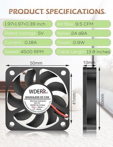40mm x 10mm Mini USB DC 5V Brushless Case Cooling Fan High Speed for 3D Printer Fan Upgrade Electronic Equipment Helmet Cooling Ventilation Cooler 2-Pack in Saudi Arabia