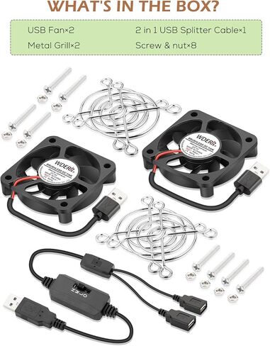 40mm x 10mm Mini USB DC 5V Brushless Case Cooling Fan High Speed for 3D Printer Fan Upgrade Electronic Equipment Helmet Cooling Ventilation Cooler 2-Pack in Saudi Arabia