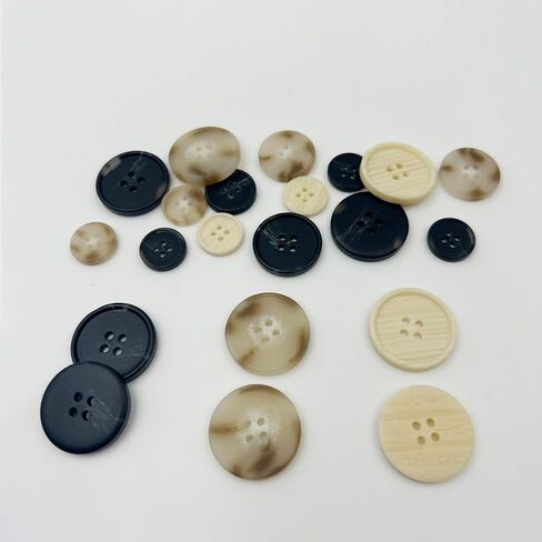 108 Pcs Mixed Color Sewing Buttons,3 Color 5 Size of Clothing Sewing Buttons, Eco-Friendly Craft Buttons, Suit Coats 4-Hole Button (Mix Color 3) in Saudi Arabia