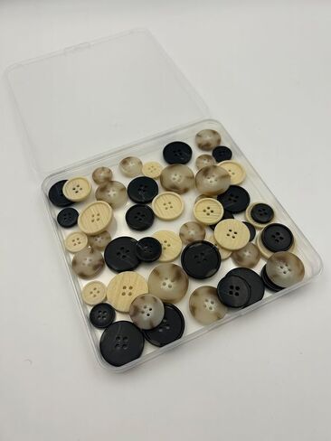 108 Pcs Mixed Color Sewing Buttons,3 Color 5 Size of Clothing Sewing Buttons, Eco-Friendly Craft Buttons, Suit Coats 4-Hole Button (Mix Color 3) in Saudi Arabia