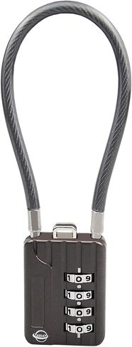 sisav 4 أرقام كابل الجمع بين أقفال 19.6 بوصة كابل جريء لخزانة الصالة الرياضية المدرسية، خوذة، خزائن الملفات، صندوق الأدوات، حقيبة الأمتعة، حقيبة، بندقية سوداء 2pack in Kuwait