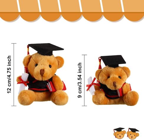 Sumind 6 Pieces Graduation Bears Class of 2025 Graduation Plush Bears Bulk Stuffed Animal with Cap for Kindergarten Primary School College High School Party Favors(Black) in Saudi Arabia