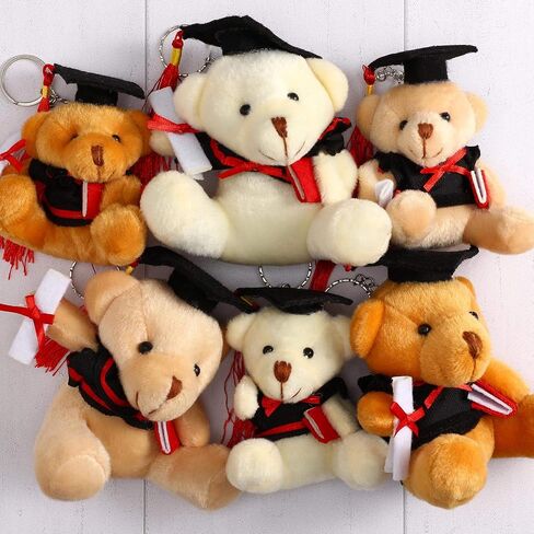 Sumind 6 Pieces Graduation Bears Class of 2025 Graduation Plush Bears Bulk Stuffed Animal with Cap for Kindergarten Primary School College High School Party Favors(Black) in Saudi Arabia