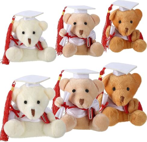Sumind 6 Pieces Graduation Bears Class of 2025 Graduation Plush Bears Bulk Stuffed Animal with Cap for Kindergarten Primary School College High School Party Favors(Black) in Saudi Arabia
