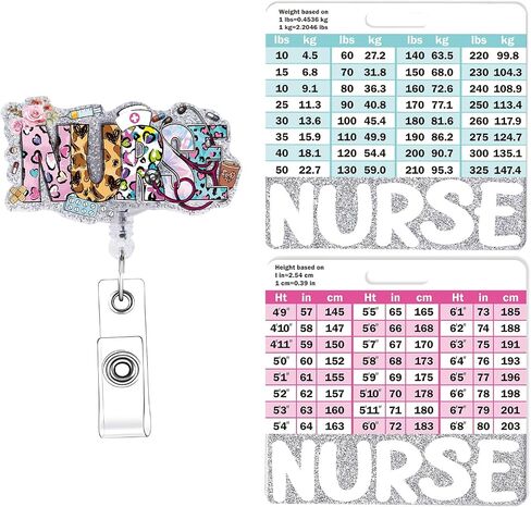 CNA Badge Reel Retractable With Badge Buddy Card - Glitter Nurse Badge Holder With ID Clip for Nursing Name Tag, Student, Office Work - Nurse's Day Gifts in Saudi Arabia