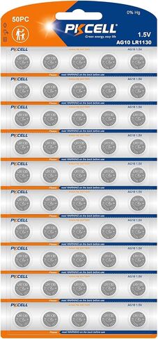 PKCELL LR1130 Battery LR54 AG10 389 390 Button Cell Battery 1.5V Alkaline Button Batteries (10 Count (Pack of 1)) in Saudi Arabia