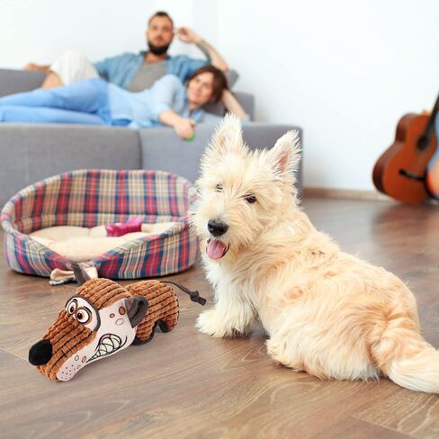 GAOMON Dog Squeaky Toys, Durable Plush Chew Toys, Interactive Tug of War Toy for Small and Medium Dogs in Kuwait