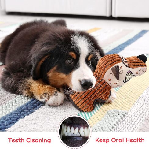 GAOMON Dog Squeaky Toys, Durable Plush Chew Toys, Interactive Tug of War Toy for Small and Medium Dogs in Kuwait