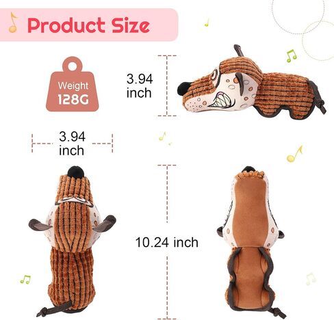 GAOMON Dog Squeaky Toys, Durable Plush Chew Toys, Interactive Tug of War Toy for Small and Medium Dogs in Kuwait