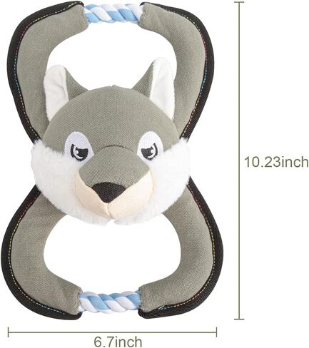 GAOMON Dog Squeaky Toys, Durable Plush Chew Toys, Interactive Tug of War Toy for Small and Medium Dogs in Kuwait