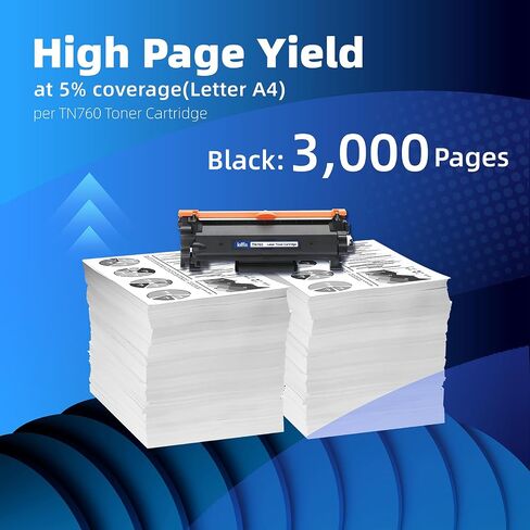 Compatible TN-760 Toner Cartridges Replacement for Brother TN760 TN-760 TN-730 Toner Use with Brother MFC-L2710DW MFC-L2750DW HL-L2370DW HL-L2395DW HL-L2390DW Printer (Black, 4 Pack) in Kuwait