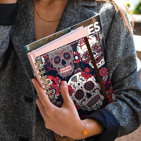 Cute Spiral Notebook, Journal for Women, Hardcover Spiral Journal, 5.5 x 8.3 Inches, 120 Pages,100gsm Paper, for Gifts Nurse Teacher Women Office Supplies(Cute Red Skull) in Saudi Arabia