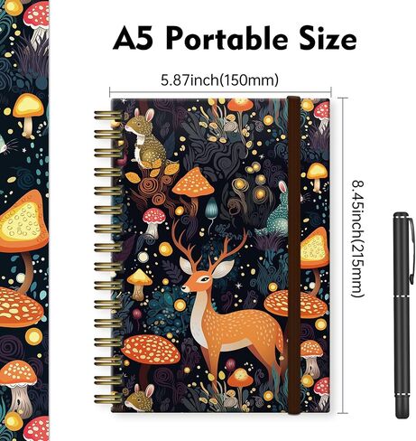 Cute Spiral Notebook, Journal for Women, Hardcover Spiral Journal, 5.5 x 8.3 Inches, 120 Pages,100gsm Paper, for Gifts Nurse Teacher Women Office Supplies(Cute Red Skull) in Saudi Arabia