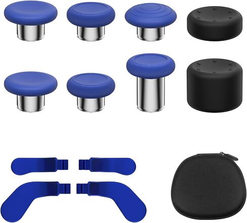13 in 1 Metal Thumbstick Kit for Xbox One Elite Series 2, Xbox Elite Controller Replacement Parts, Gaming Accessory with 6 Metal Swap Joysticks, 2 D-pads, 4 Paddles with Storage Bag in Kuwait