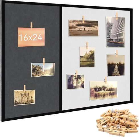 16x24 in Foldable Frameless Cork Board - Moisture-Proof Bulletin Board，Home Office Photo Wall Display Board Classroom Pin Board Wall Decorative Felt Pin Board(White&Grey) in Saudi Arabia