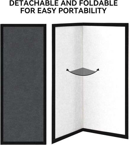 16x24 in Foldable Frameless Cork Board - Moisture-Proof Bulletin Board，Home Office Photo Wall Display Board Classroom Pin Board Wall Decorative Felt Pin Board(White&Grey) in Saudi Arabia
