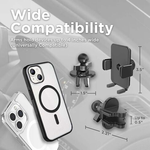 Car Phone Holder - Adjustable Cellphone Automobile Cradles – Universal Fit Cell Phones Holder -Phone Mount for Car Compatible for up to 4-Inch-Wide Smartphones in Kuwait
