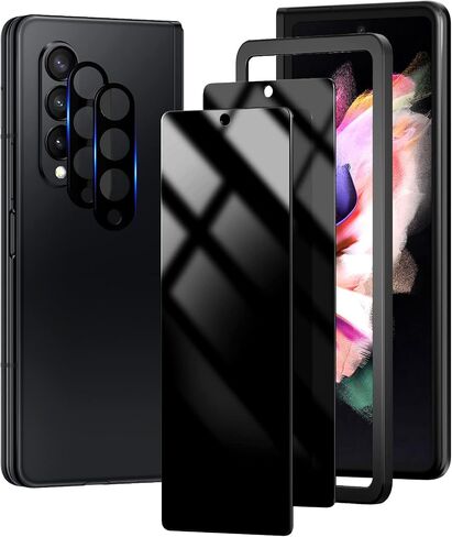 TOCOL [6 Items Designed for Samsung Galaxy Z Fold 3 5G- 2 Pack Front Tempered Glass Screen Protector + 2 Pack Inside TPU Screen Protector + 2 Pack Tempered Glass Camera Lens Protector, Bubble Free in Saudi Arabia