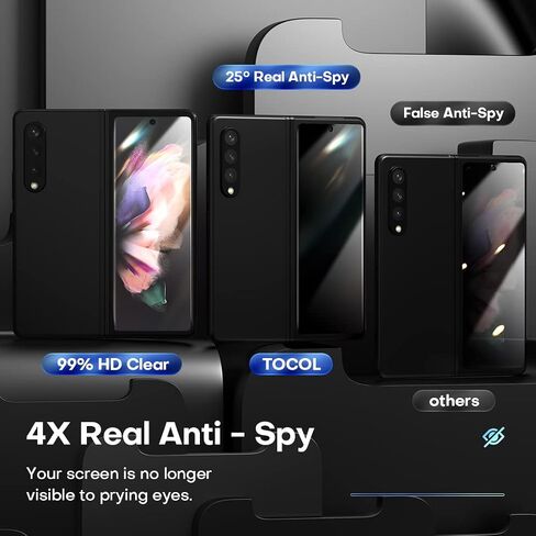 TOCOL [6 Items Designed for Samsung Galaxy Z Fold 3 5G- 2 Pack Front Tempered Glass Screen Protector + 2 Pack Inside TPU Screen Protector + 2 Pack Tempered Glass Camera Lens Protector, Bubble Free in Saudi Arabia