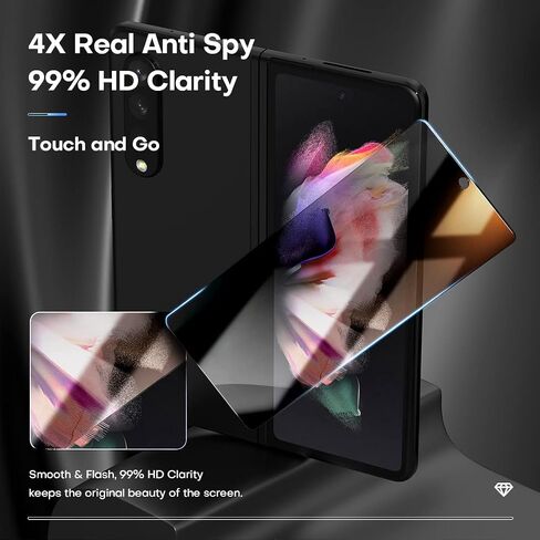 TOCOL [6 Items Designed for Samsung Galaxy Z Fold 3 5G- 2 Pack Front Tempered Glass Screen Protector + 2 Pack Inside TPU Screen Protector + 2 Pack Tempered Glass Camera Lens Protector, Bubble Free in Saudi Arabia