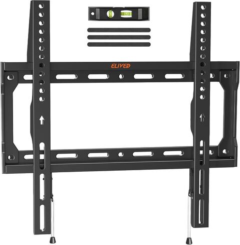 ELIVED UL Listed Tilting TV Wall Mount Bracket, Universal TV Mount Low Profile for 26-55 Inch Flat Screen TVs, Easy to Install with Tilting Knob, Fits 12"/16" Studs, Max VESA 400x400mm, 99 lbs. in Kuwait