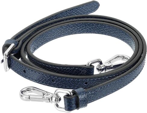 Bag Shoulder Strap, (37.4"-45.3" Adjustable Replacement Strap) Genuine Leather with Metal Silver Buckle for Women (Dark Blue) in Saudi Arabia