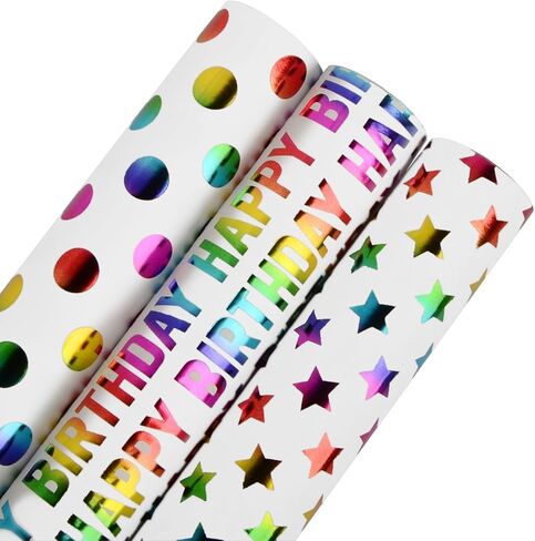 الورق الأطول للهدايا ، ورق التغليف ، ورقة التغليف ، 4 رولز 17 بوصة × 120 بوصة للحفلة ، والعطلة ، ودش الطفل الوردي in Kuwait