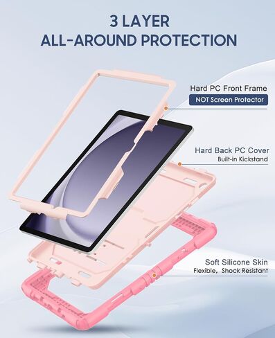 OKP Case for New Samsung Galaxy Tab A9+/ A9 Plus 11 Inch 2023 (SM-X210/X216/X218), Heavy Duty Shockproof Rugged 11" Galaxy A9+ Tablet Protective Cover with Kickstand for Kids Boys Girls, Black in Kuwait