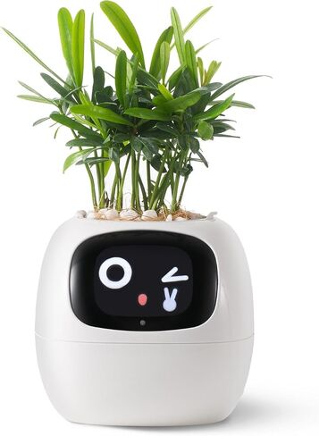 Smart pet Planter Robot Guidance on Plant Care with Emojis, Adorable Plant Companion with Rich Gesture Interaction, Neat Desk Setup Gift (Purple) in Saudi Arabia