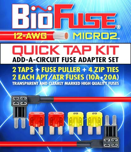 مجموعة أدوات الضغط السريع 12 AWG 12V القياسية ATO في الخط: 2 حامل مصهر سيارة مقاوم للماء، 2 مصهر عادي 30 أمبير، 3 موصلات مؤخرة قابلة للانكماش الحراري (نوع مجعد)، 4 روابط، ساحب (مجموعة الشفرات: ATO، ATC، ATS، APR) in Kuwait
