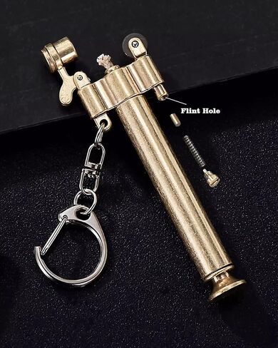Bullet Lighter Series Reusable Metal Mini Trench Lighters with Keychain for Collection， Decorative， Gift， Outdoor， Camping (Gold(A)) in Saudi Arabia
