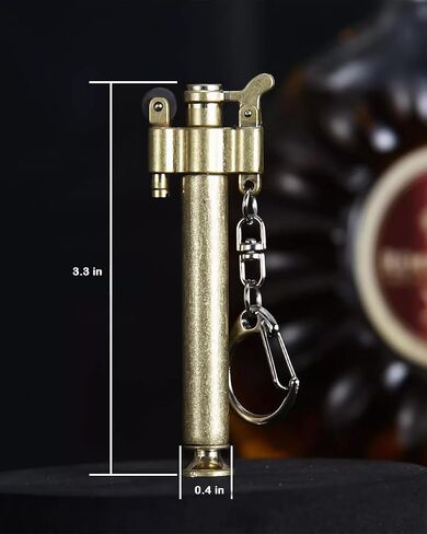 Bullet Lighter Series Reusable Metal Mini Trench Lighters with Keychain for Collection， Decorative， Gift， Outdoor， Camping (Gold(A)) in Saudi Arabia