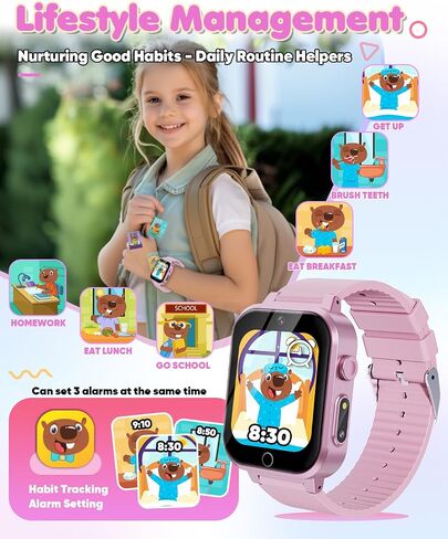 Smart Watch for Kids Toys for Ages 5-7, Dual Camera Kids Watch for Girls Toys Age 6-8, Christmas Birthday Gifts for 7 8 9 Year Old Girls, Learn Card Video Players Toys for 8-10 Years Old in Kuwait