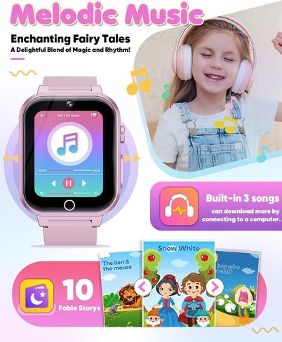 Smart Watch for Kids Toys for Ages 5-7, Dual Camera Kids Watch for Girls Toys Age 6-8, Christmas Birthday Gifts for 7 8 9 Year Old Girls, Learn Card Video Players Toys for 8-10 Years Old in Kuwait