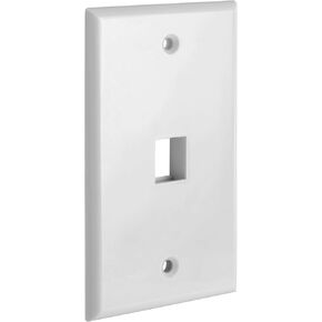 Big-A - 25 Pack 4 Port Keystone Wall Plate, Low Profile Single-Gang Keystone Jack Wallplate, Standard Size Hole for Modular Insert, Snap-In Compatible Faceplate - White