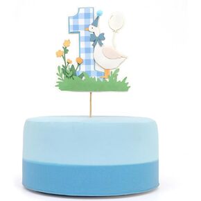 Blue Goose Cake Topper - الأولاد في السنة الأولى ، زخارف تحطيم كعكة ، زرقاء القماش القطني الأزرق ، اختيارات كعكة أوزة ، أولاد 1 سنة ،