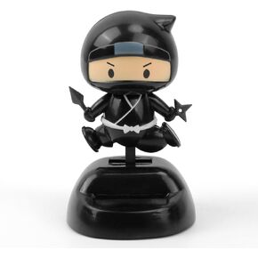 YGMONER Solar Powered Ninja Bobblehead Car Dashboard Ornaments Eco-Friendly Vibrant Car Decor Accessories for Office & Vehicle