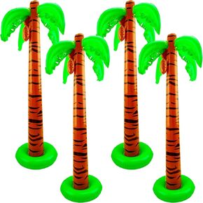 4 Pieces 40 Inch Inflatable Palm Trees Large Coconut Tree Blow Up Palm Trees for Summer Tropical Beach Hawaiian Party Decoration