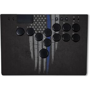 Mayyskins الجلد متوافق مع Razer Kitsune - خط أزرق رفيع | غلاف الالتفاف الواقي ، الدائم ، والفريد من نوعه | من السهل تطبيق وتغيير الأنماط | صنع في الولايات المتحدة