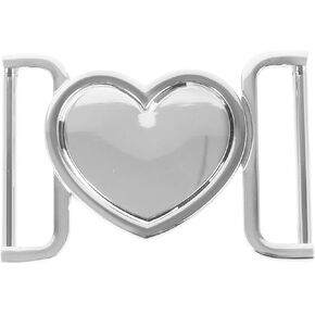 Heart Shaped Metal Roller Buckles Metal Turn Clasp Decorative Coat Replacement Fastener Multi-Function Clothes Toggle Buckle for Clothing Decorative Accessories, Silver