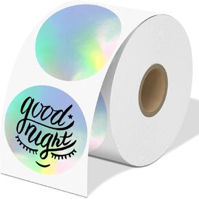 Memoking 2 Inch Holographic Thermal Stickers, Round Self-Adhesive Labels, 400 Count, Compatible with All Thermal Printers