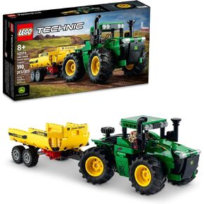LEGO Technic John Deere 9620R 4WD TOY 42136 BUILDING TOY - نموذج قابل للتحصيل مع مقطورة ، يضم تفاصيل واقعية ، لعبة مزرعة البناء للأطفال الذين تتراوح أعمارهم بين 8 سنوات