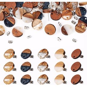 Beadthoven 8 Pairs Wood Stud Earrings Posts with Loop Sports Ball Printed Wooden Earrings Blanks Findings with Ear Nuts Basketball Football Rugby Earrings Pins for Jewelry Making DIY Crafts Supplies in Kuwait