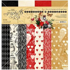Graphic 45 Collection Pack 12 "x12" -patterns & solids ، uriouser & uriouser