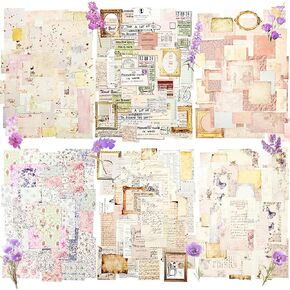 Scrapbook Paper Vintage Scrapbooking Supplies Kit for Junk Journal Aesthetic Decorative Paper Stickers Craft Kits (Vintage)